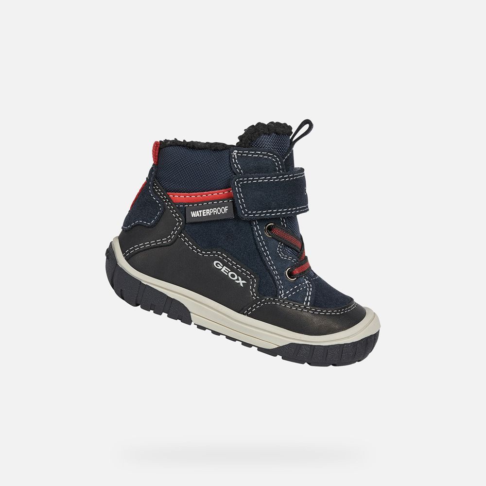 Botas Geox Bebe Azul Marinho/Pretas - Omar Boy - HABLJ0123